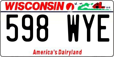 WI license plate 598WYE