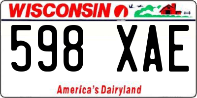WI license plate 598XAE