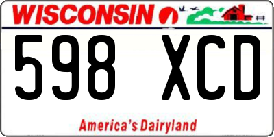 WI license plate 598XCD
