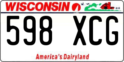 WI license plate 598XCG