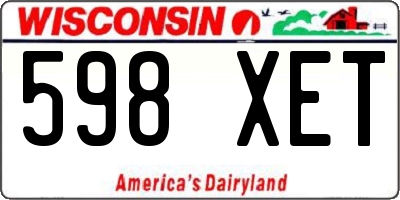 WI license plate 598XET
