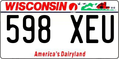 WI license plate 598XEU