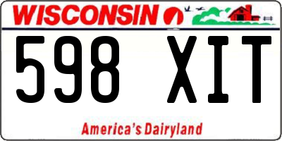 WI license plate 598XIT
