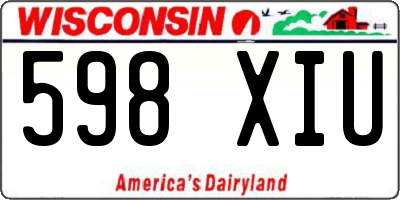 WI license plate 598XIU