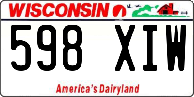 WI license plate 598XIW