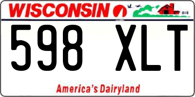 WI license plate 598XLT