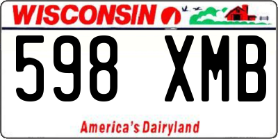 WI license plate 598XMB