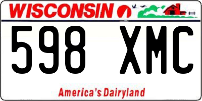 WI license plate 598XMC