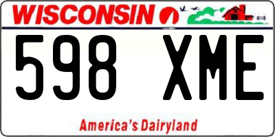 WI license plate 598XME