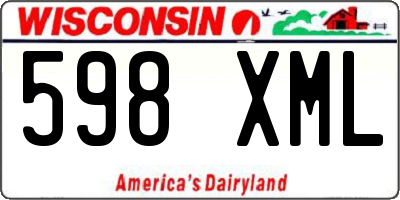 WI license plate 598XML