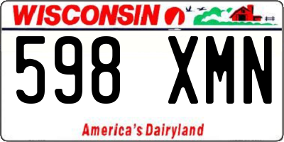 WI license plate 598XMN