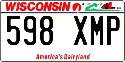 WI license plate 598XMP