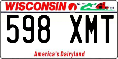 WI license plate 598XMT