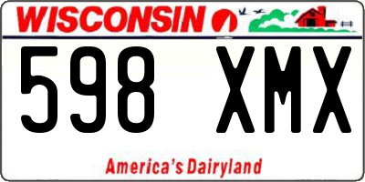 WI license plate 598XMX