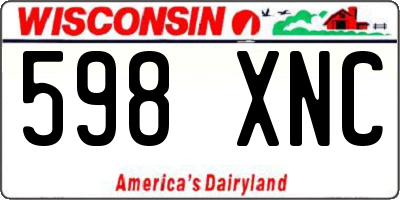 WI license plate 598XNC