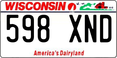 WI license plate 598XND