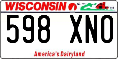 WI license plate 598XNO