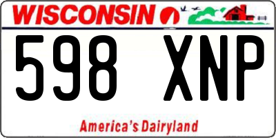 WI license plate 598XNP