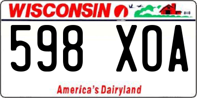 WI license plate 598XOA