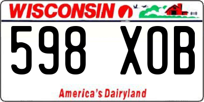 WI license plate 598XOB