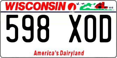 WI license plate 598XOD