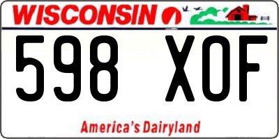WI license plate 598XOF