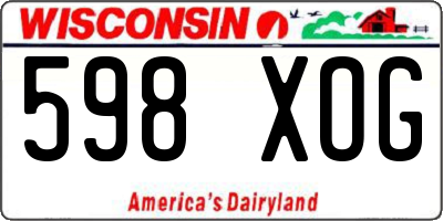WI license plate 598XOG