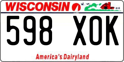 WI license plate 598XOK