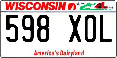 WI license plate 598XOL