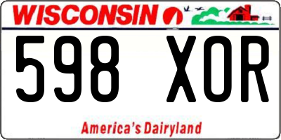 WI license plate 598XOR