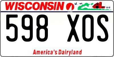 WI license plate 598XOS