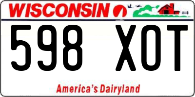 WI license plate 598XOT
