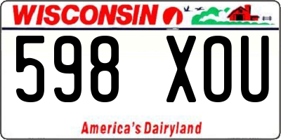 WI license plate 598XOU