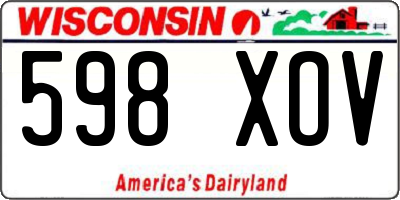 WI license plate 598XOV