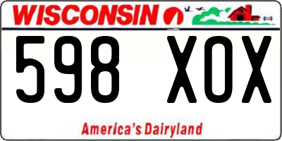 WI license plate 598XOX