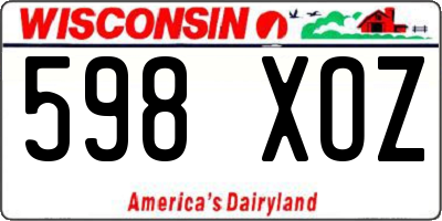 WI license plate 598XOZ