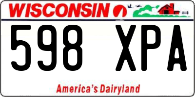 WI license plate 598XPA