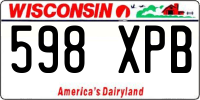 WI license plate 598XPB