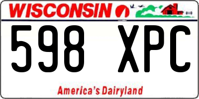 WI license plate 598XPC