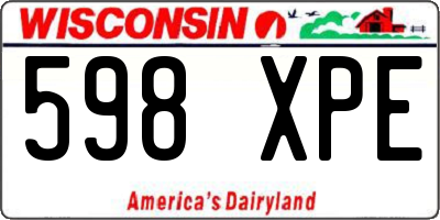 WI license plate 598XPE