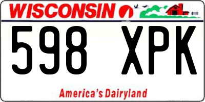WI license plate 598XPK