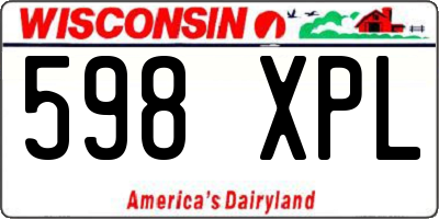 WI license plate 598XPL