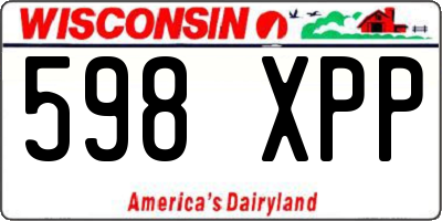 WI license plate 598XPP