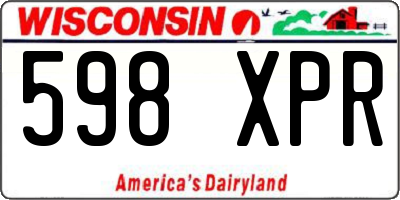 WI license plate 598XPR