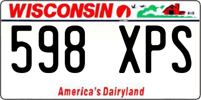 WI license plate 598XPS