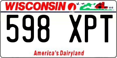 WI license plate 598XPT