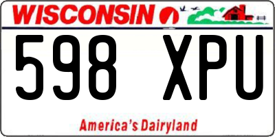 WI license plate 598XPU