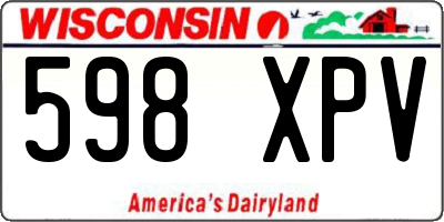 WI license plate 598XPV