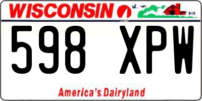 WI license plate 598XPW