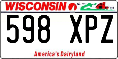 WI license plate 598XPZ